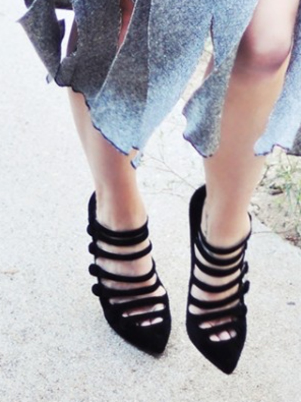 Black Velvet Strap Heels Shoes Pointed Toe Cocktail Holiday Pumps Costume